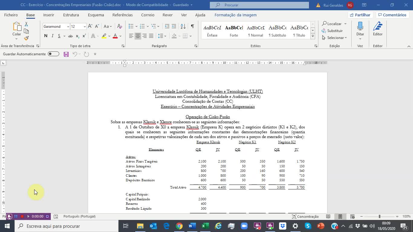 Resolução Exercício Concentrações Atividades Empresariais