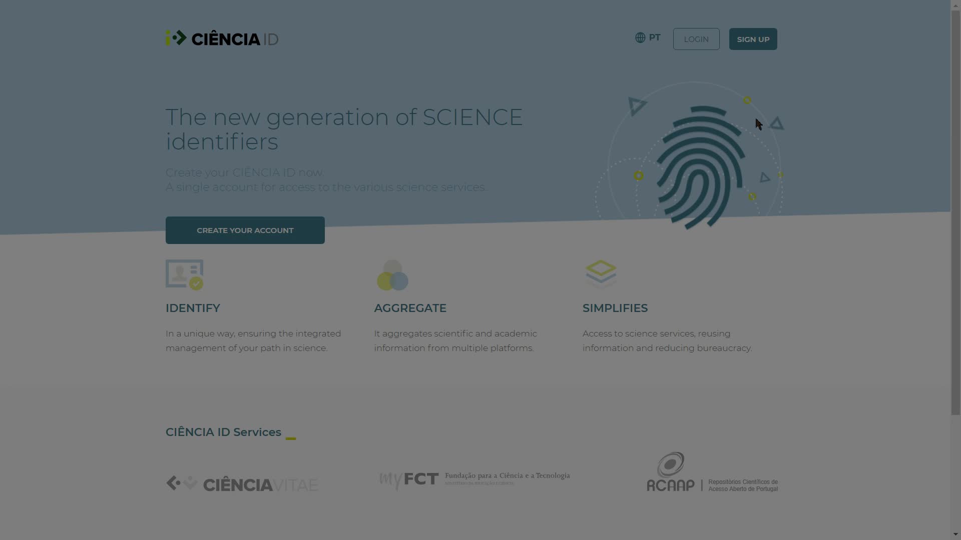 SIGN UP to CIÊNCIA ID with ORCID account