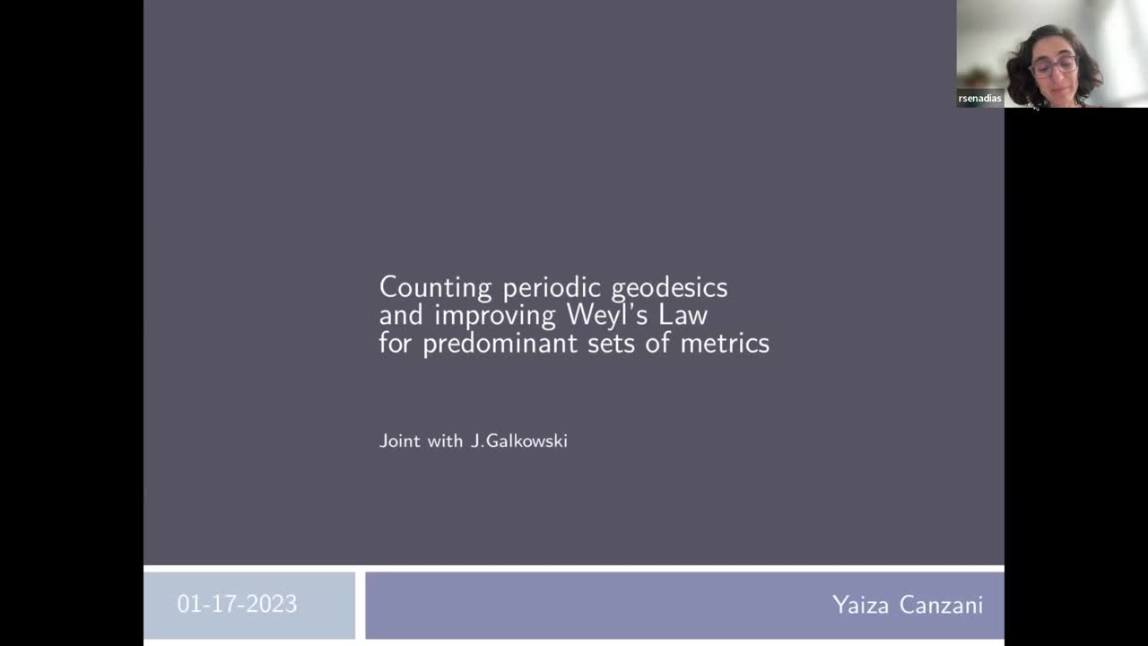  2023.01.17 Counting closed geodesics and improving Weyl’s law for predominant sets of metrics