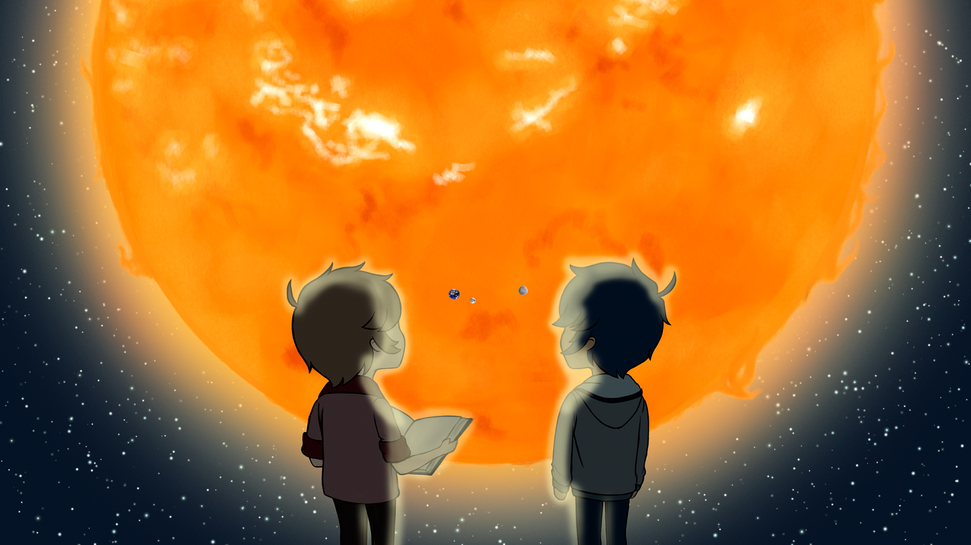  Entre a Terra e a Lua, ou a escala dos planetas