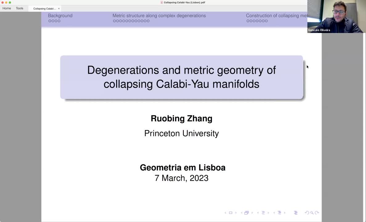  2023.03.07 Degenerations and metric geometry of collapsing Calabi-Yau manifolds