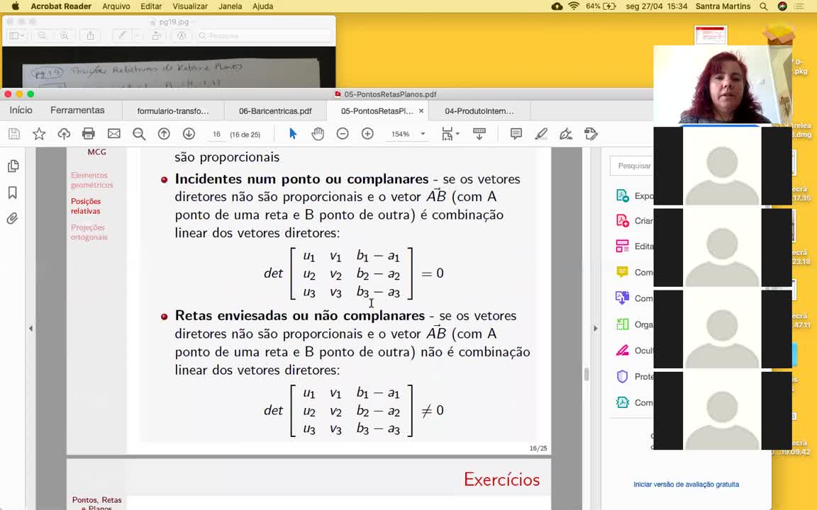  Aula08- Posições relativas de retas e planos