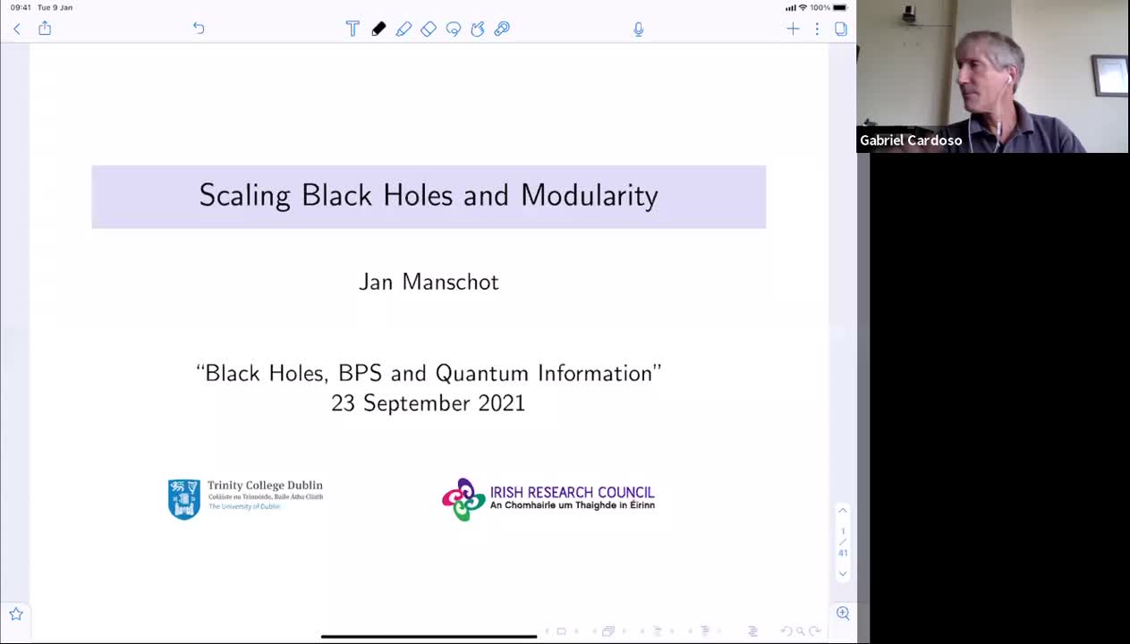 23.09.2021: Scaling Black Holes and Modularity