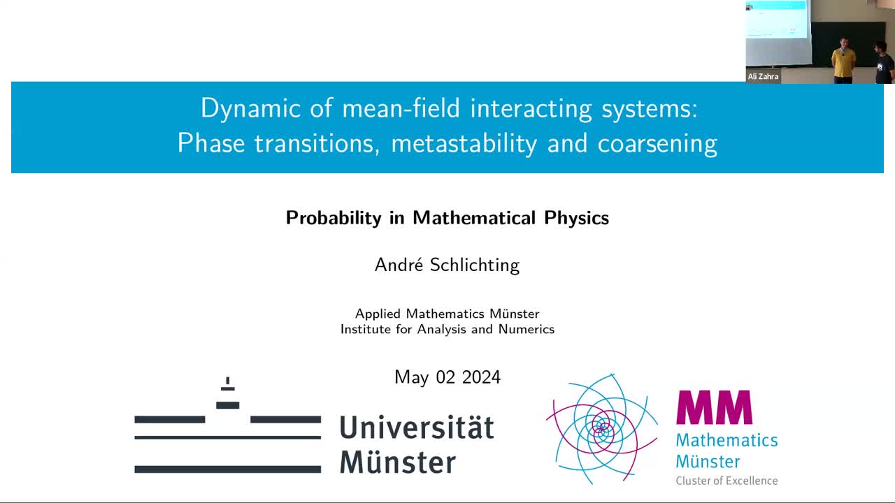  Dynamic of mean-field interacting systems: Phase transitions, metastability and coarsening, André Schlichting