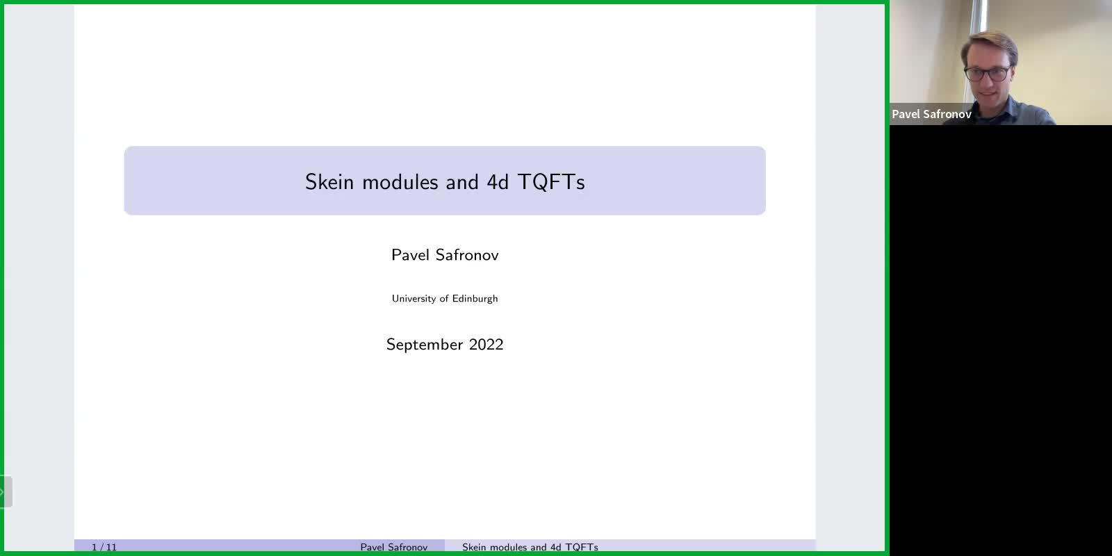  2022.09.21 Skein modules and 4d TQFTs
