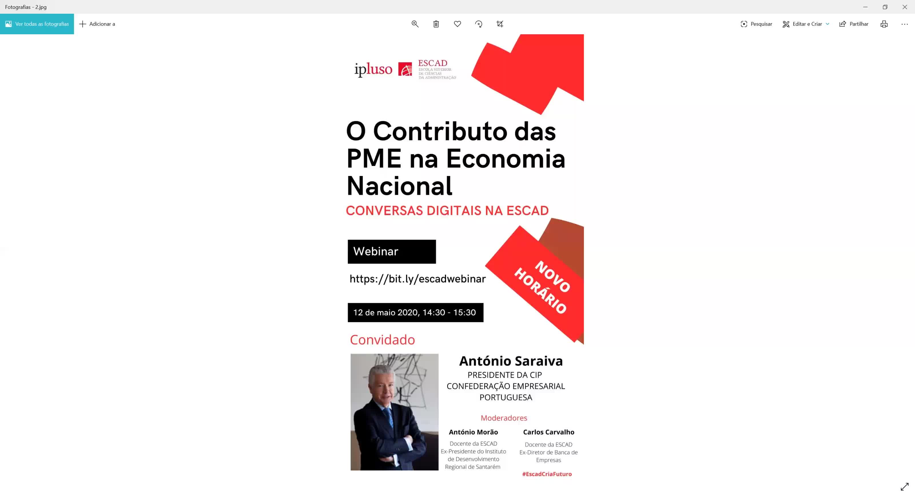 20200512 - Dia ESCAD - António Saraiva - Sessão "Contributo das PME na Economia Nacional"