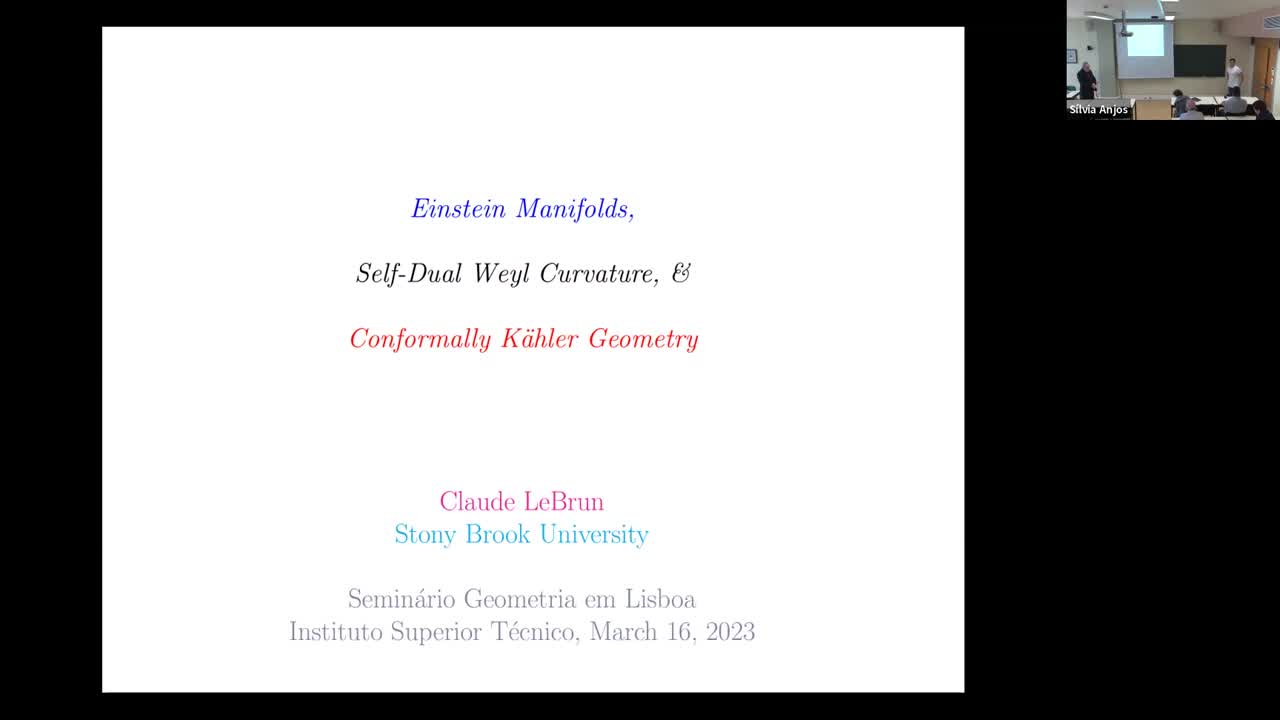  2023.03.16 Einstein Manifolds, Self-Dual Weyl Curvature, and Conformally Kähler Geometry