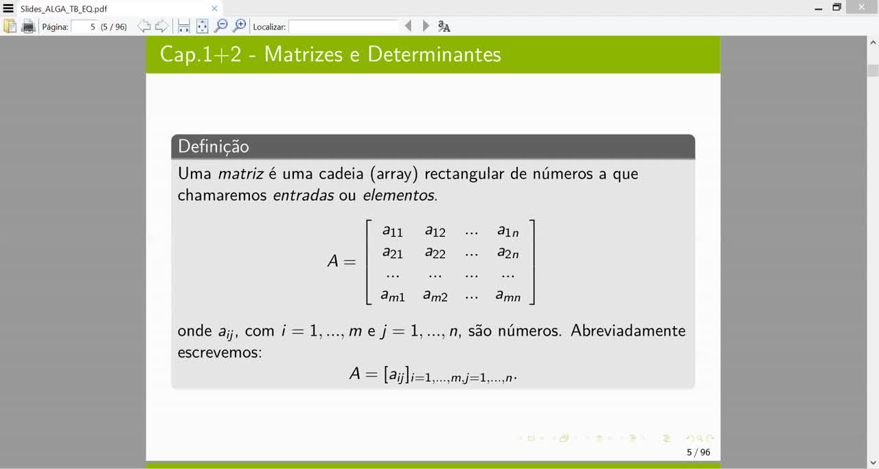  Aulas de ALGA (EEC+EQ+TB)