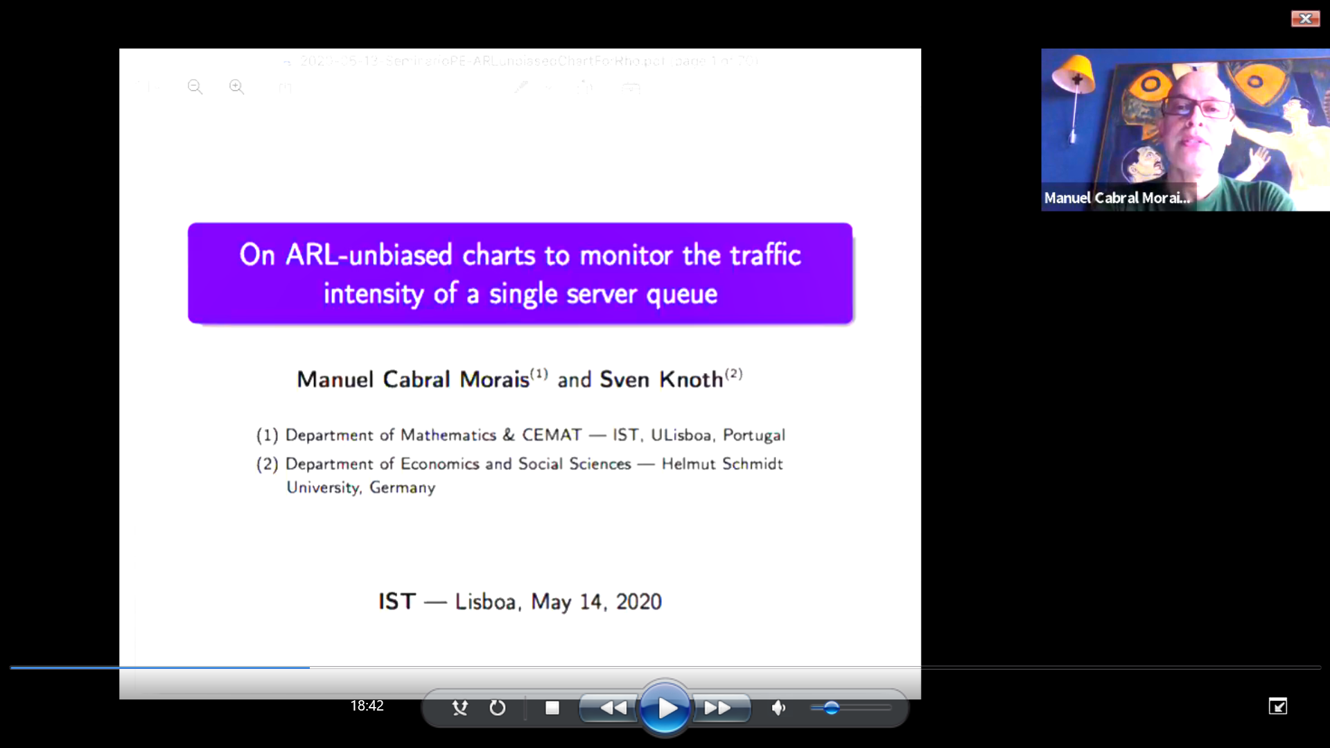 2020.05.14 On ARL-unbiased charts to monitor the traffic intensity of a single server queue