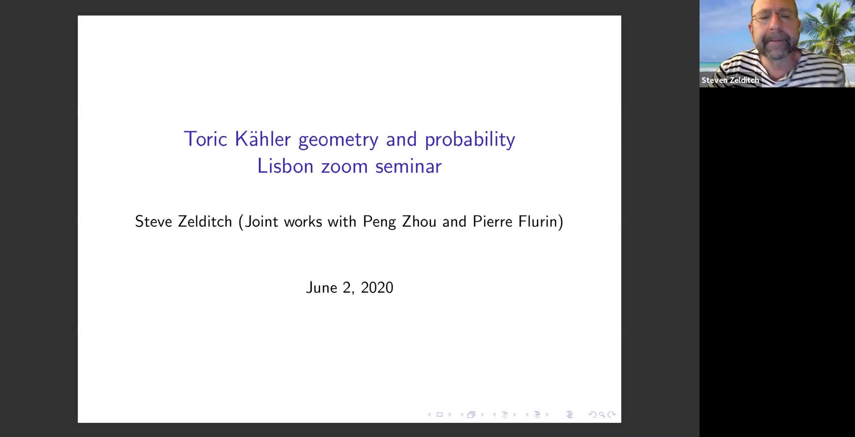2020.06.02 Probabilistic aspects of toric Kahler geometry