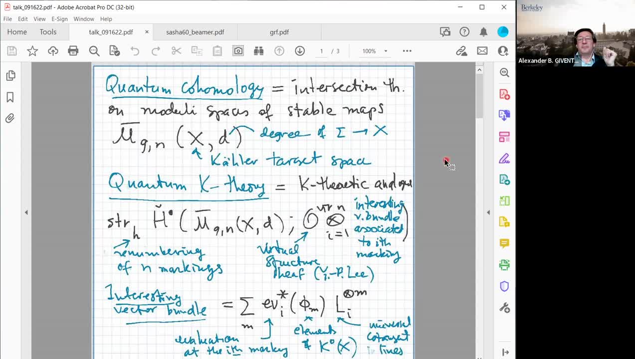  2022.09.16 K-theoretic Gromov-Witten invariants and their adelic characterization