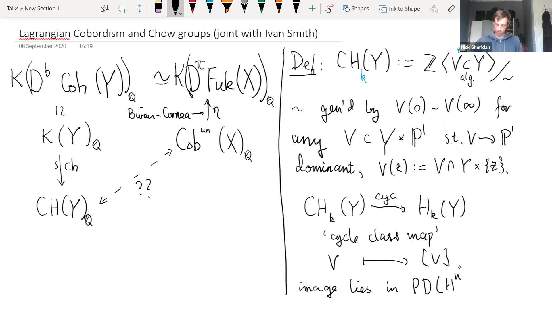 2020.09.08 Lagrangian cobordism and Chow groups