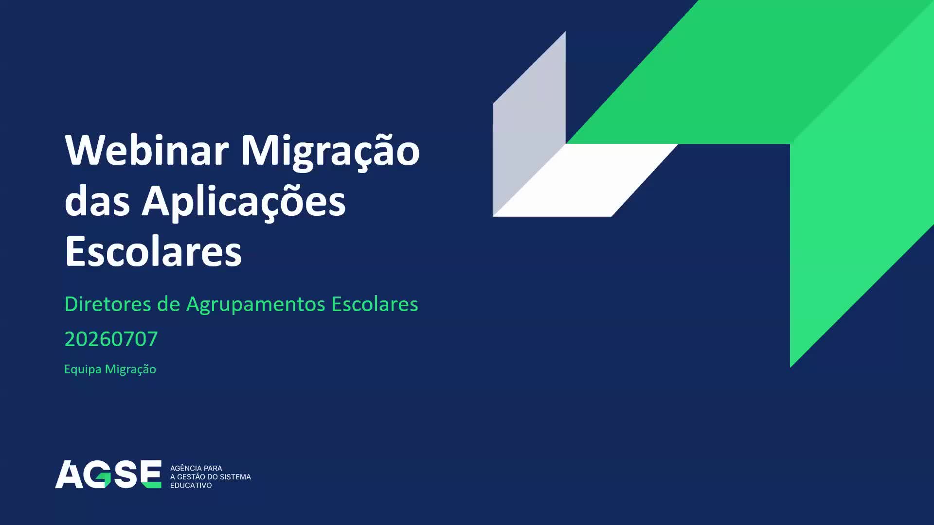  Webinar Migração das Aplicações Escolares para Cloud