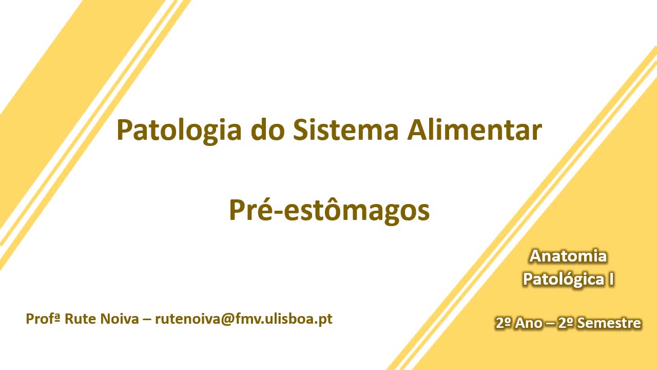  Patologia dos Pre Estomagos