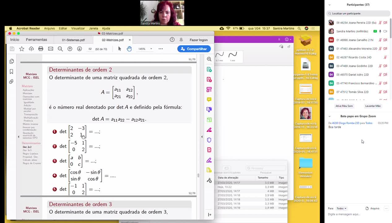  Aula03a-Determinantes (2x2, 3x3, Laplace)
