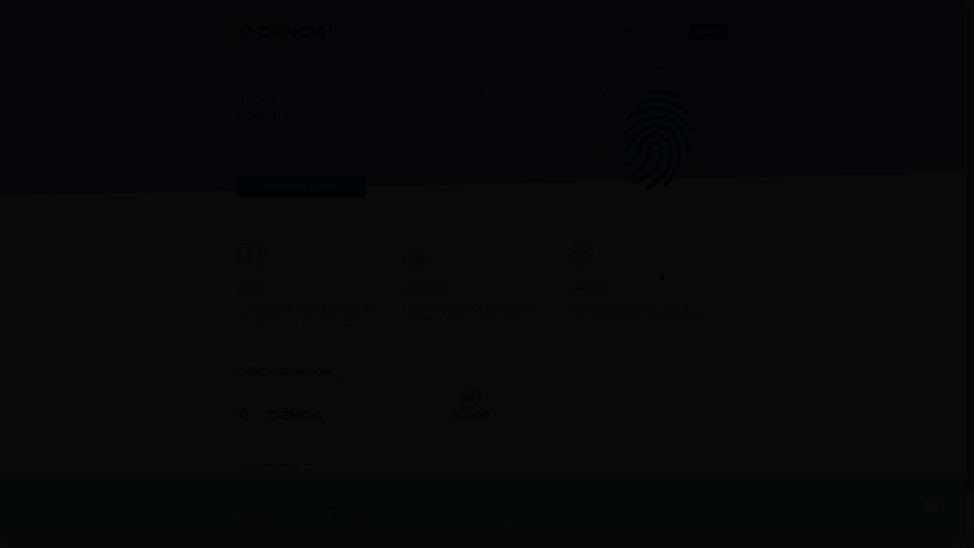 Login in CIÊNCIA ID using Citizen Card