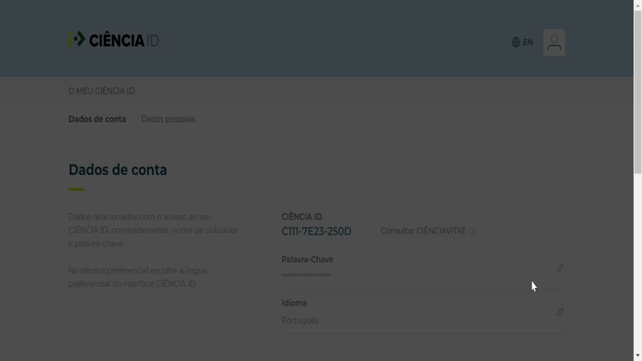 CIÊNCIAID - Alteração de E-mail