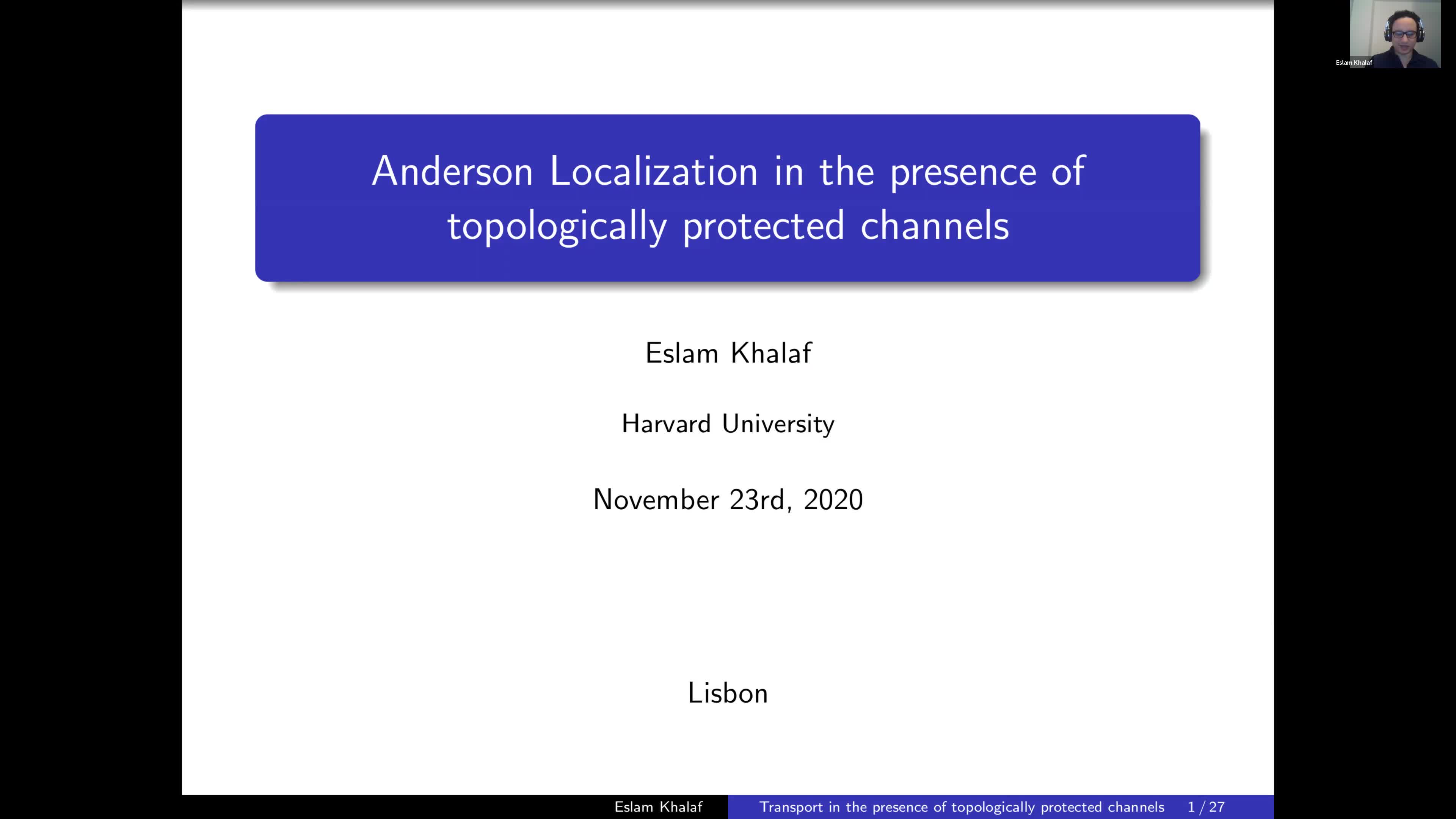 2020.11.23 Localization at the edge of a topological insulator: Interplay of disorder-induced-localization and topological protection