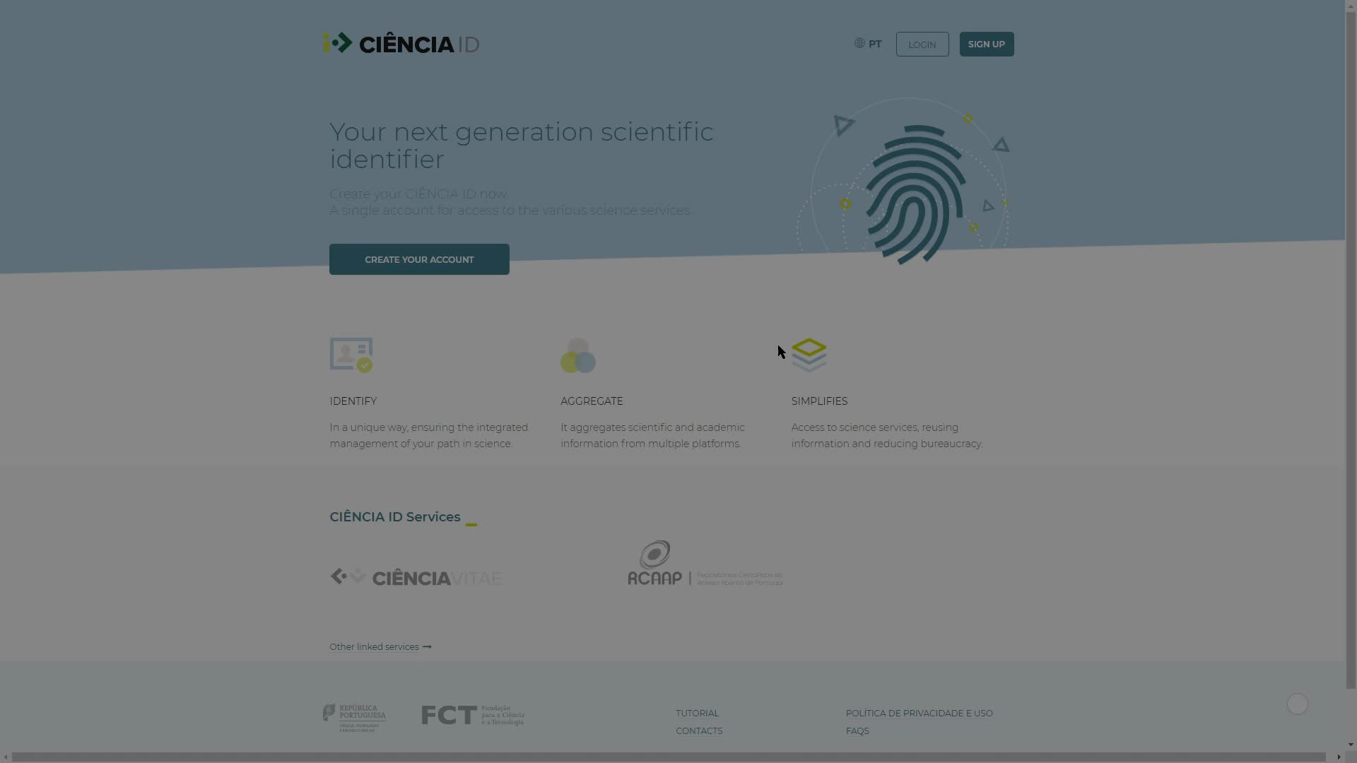 Create CIÊNCIA ID account using Citizen Card or Digital Mobile Key