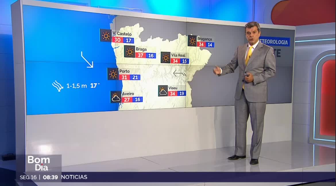  Previsão do estado do tempo, RTP1, 16-06-2025, IPMA.