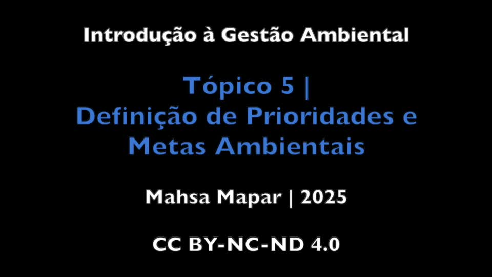  Introdução à Gestão Ambiental. Tópico 5