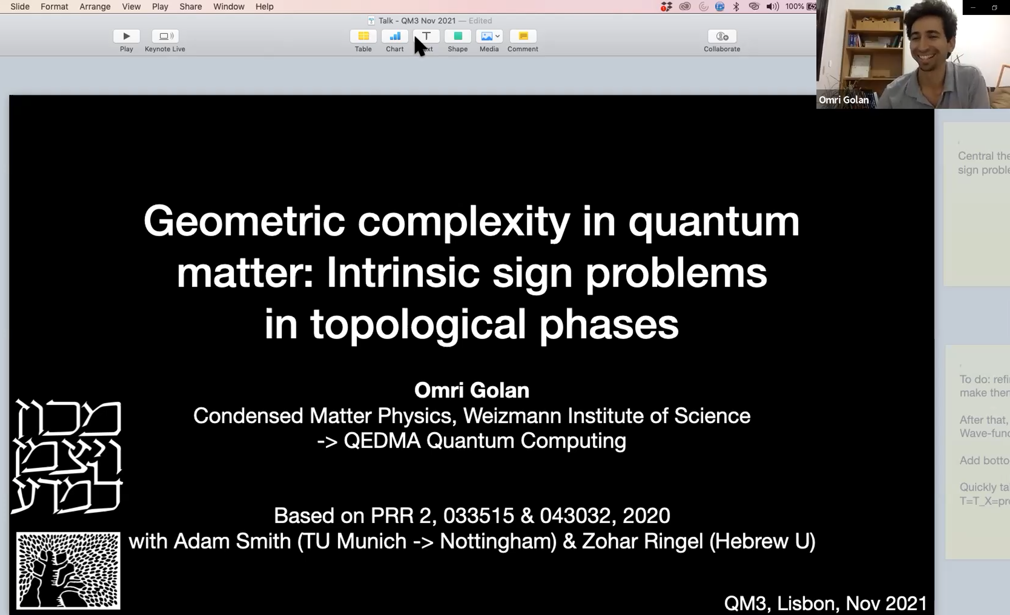  2021.11.15 Geometric complexity in quantum matter: intrinsic sign problems in topological phases