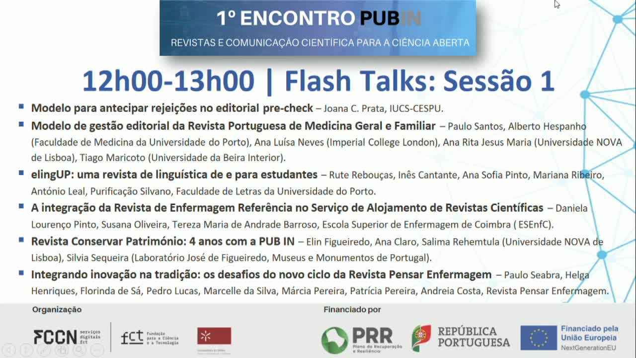 Flash Talks: Sessão 1