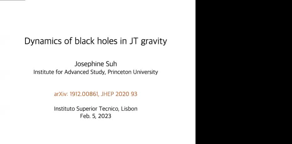 06.02.2023: Dynamics of black holes in JT gravity
