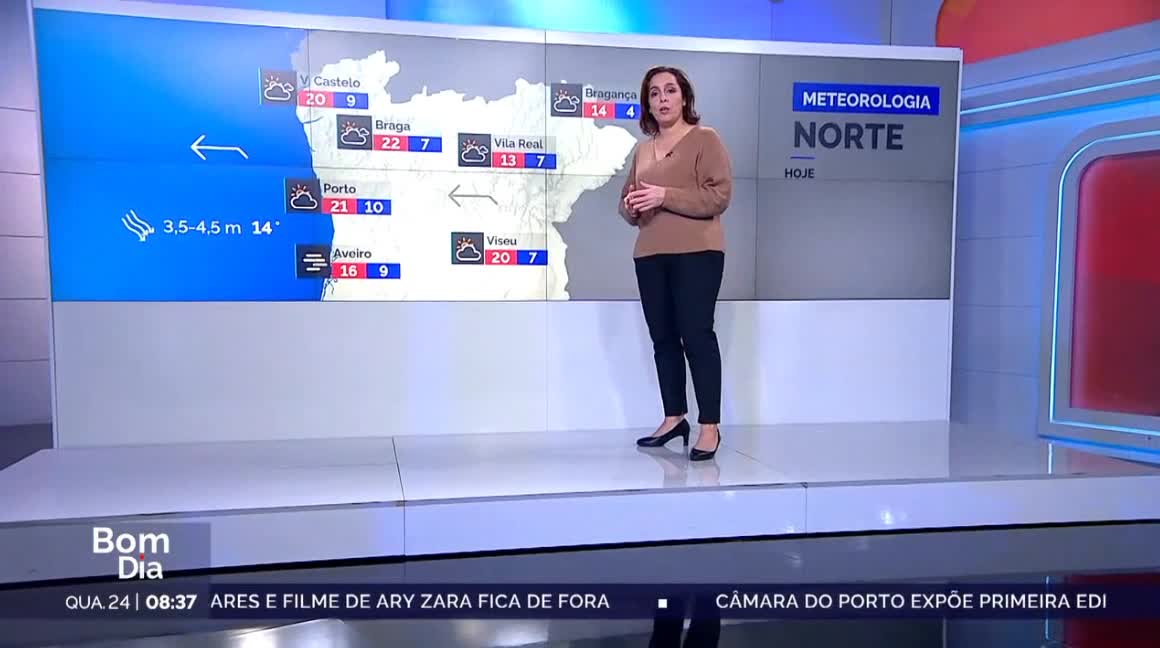  Previsão do estado do tempo, RTP1, 24-01-2024, IPMA.