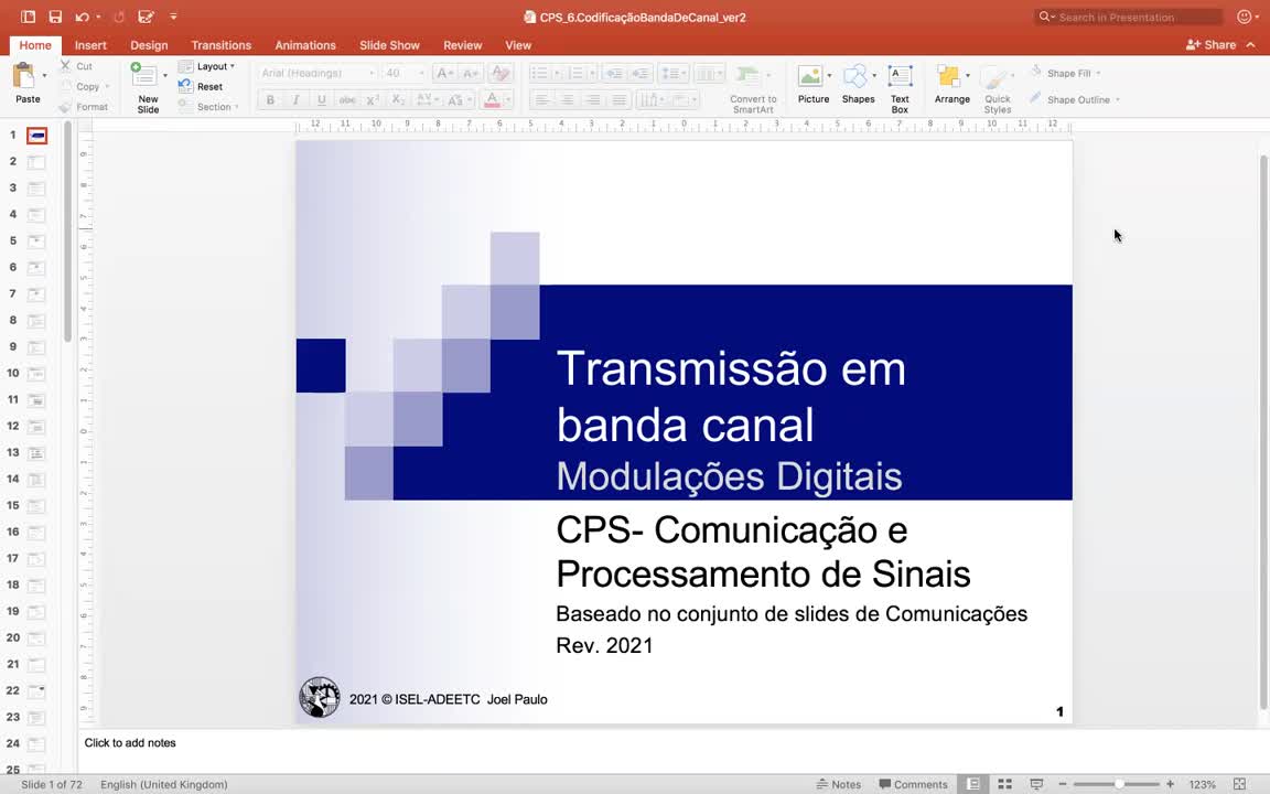  CPS - Codificação em Banda de Canal - Modulações Digitais - Parte 1
