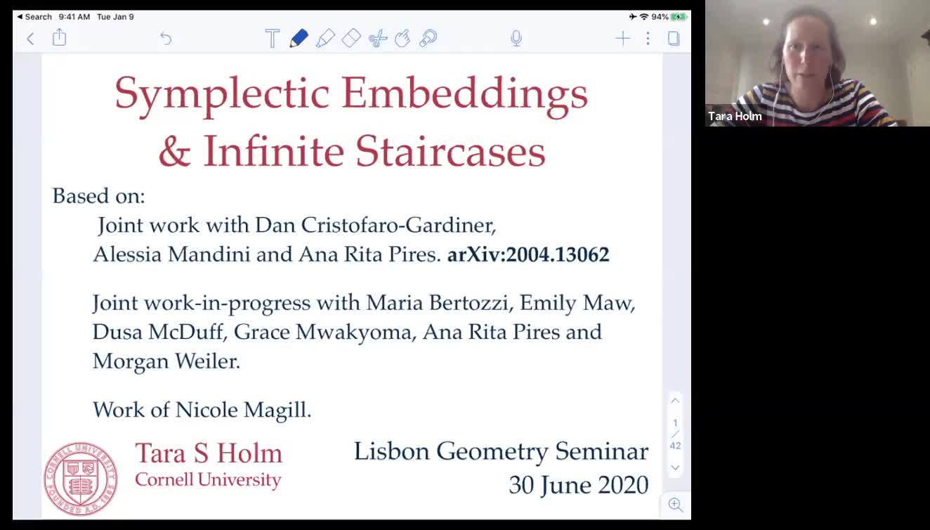 2020.06.30 Symplectic embeddings and infinite staircases