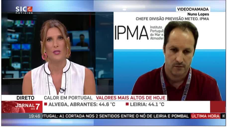  Calor em Portugal, Nuno Lopes IPMA, Situação Meteorológica atual