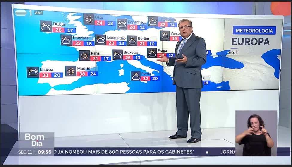  Previsão do estado do tempo, RTP1, 11-07-2022, IPMA.