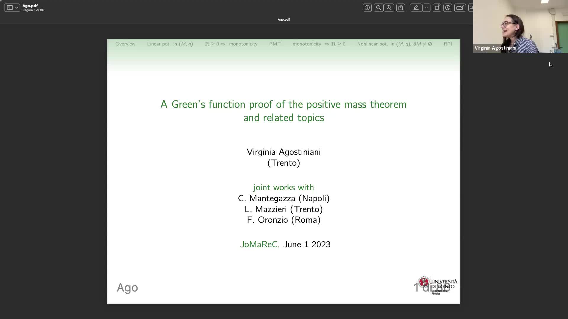 Educast player: 2022.02.03 On the discrete Dirac spectrum of a point  electron in the zero-gravity Kerr-Newman spacetime