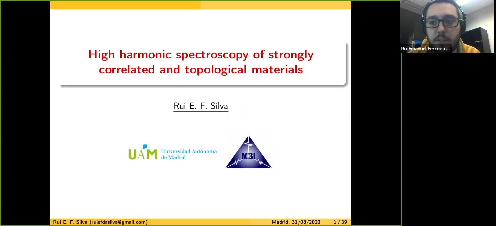 2020.12.03 High harmonic spectroscopy of strongly correlated and topological materials