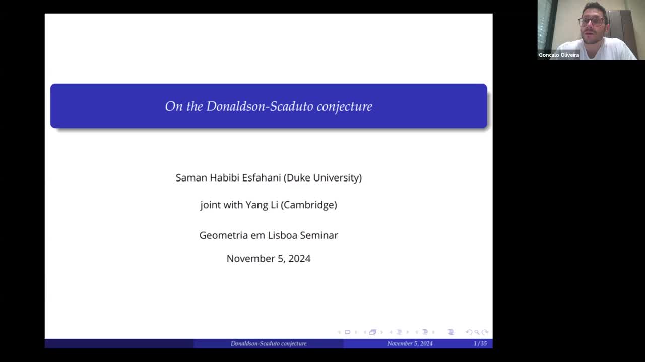  2024.11.05 On the Donaldson-Scaduto conjecture