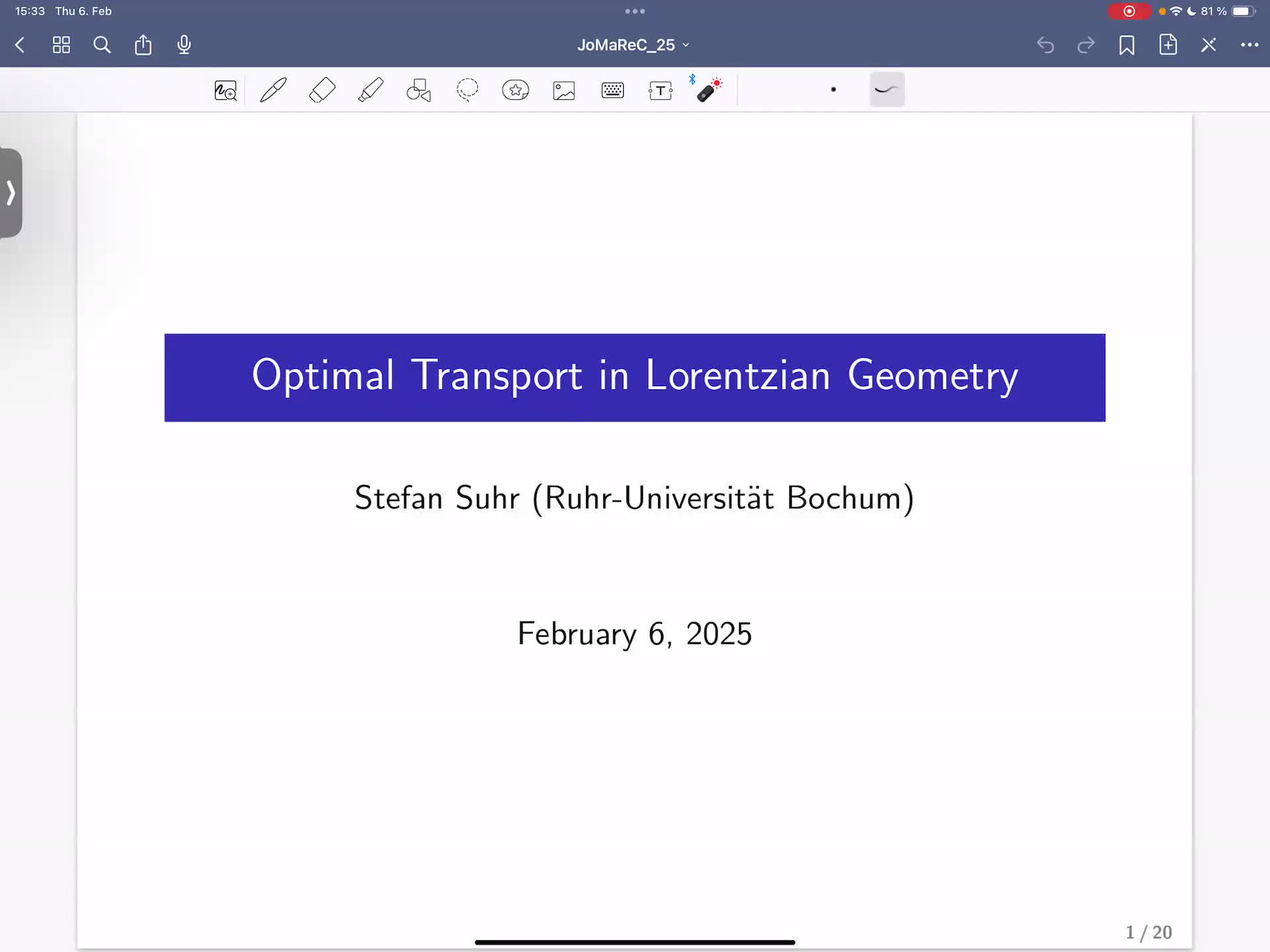  2025.02.06 Optimal Transport in Lorentzian Geometry