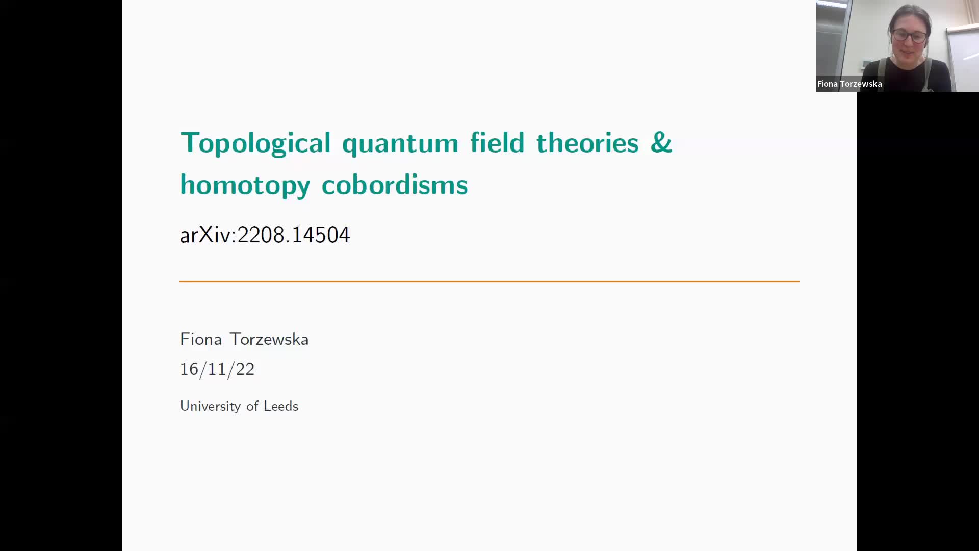  2022.11.16 Topological quantum field theories and homotopy cobordisms