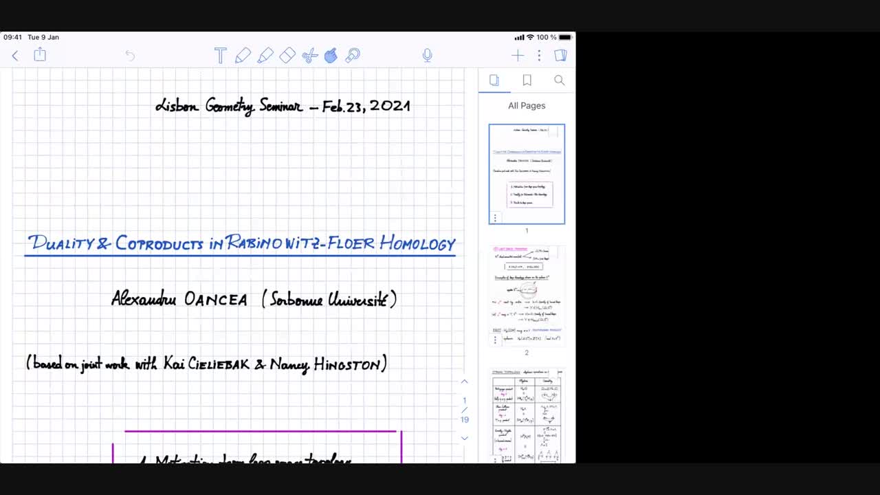  2021.02.23 Duality and coproducts in Rabinowitz-Floer homology