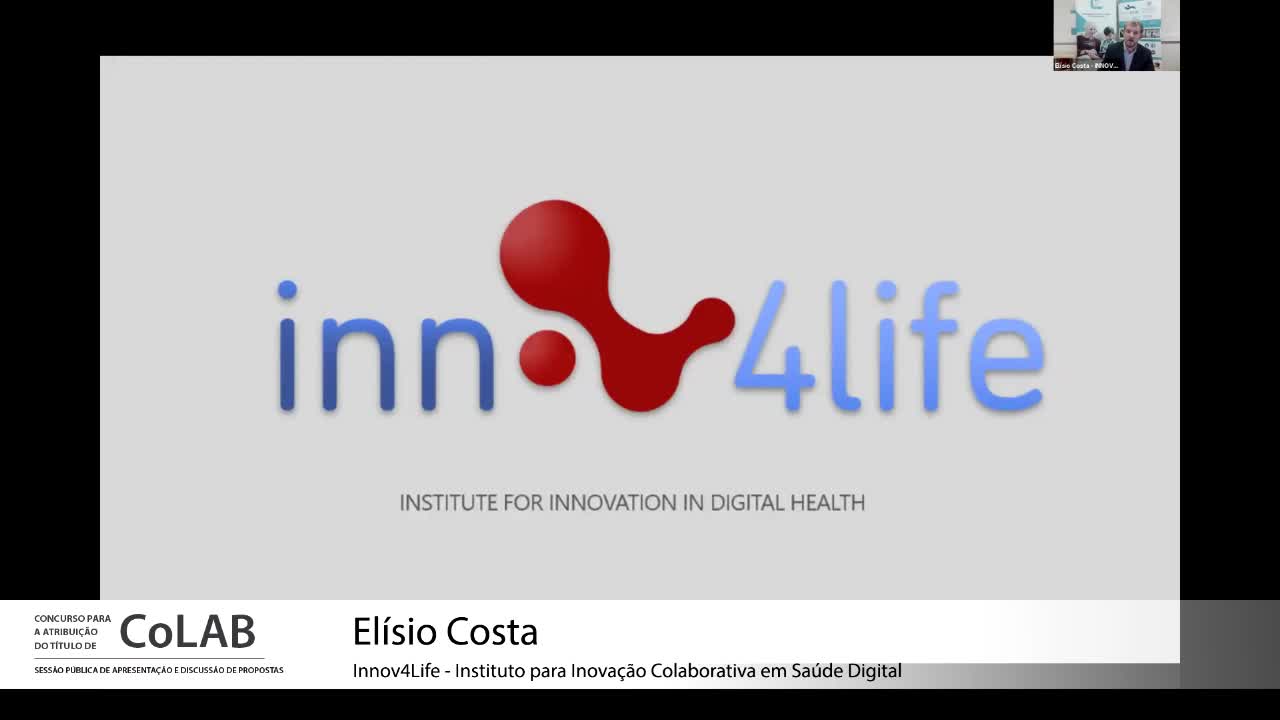  Apresentação: Innov4Life - Instituto para Inovação Colaborativa em Saúde Digital