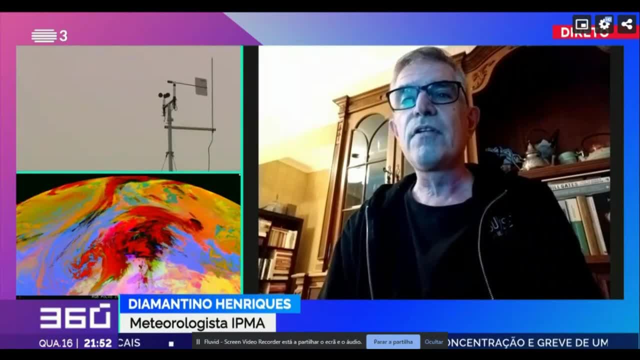  Episódio de poeiras em Portugal continental, Diamantino Henriques, RTP 360º - 16 de março de 2023