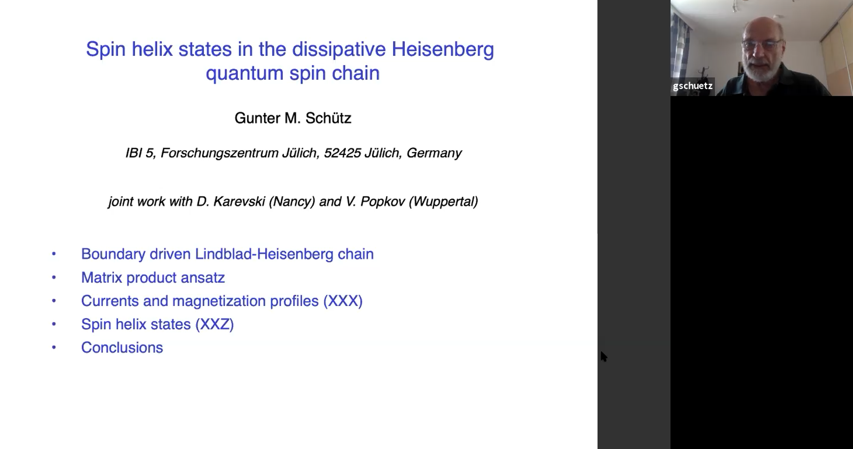  2021.04.19 Spin helix states in the dissipative Heisenberg quantum spin chain