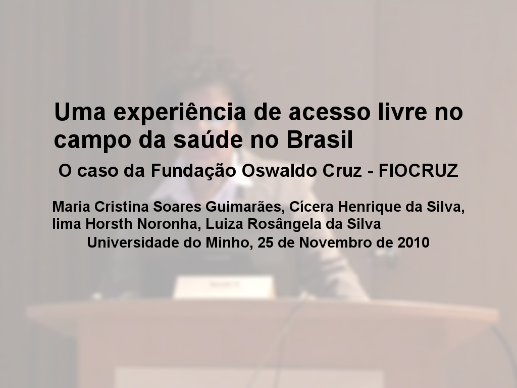 Uma experiência de acesso livre no campo da saúde no Brasil