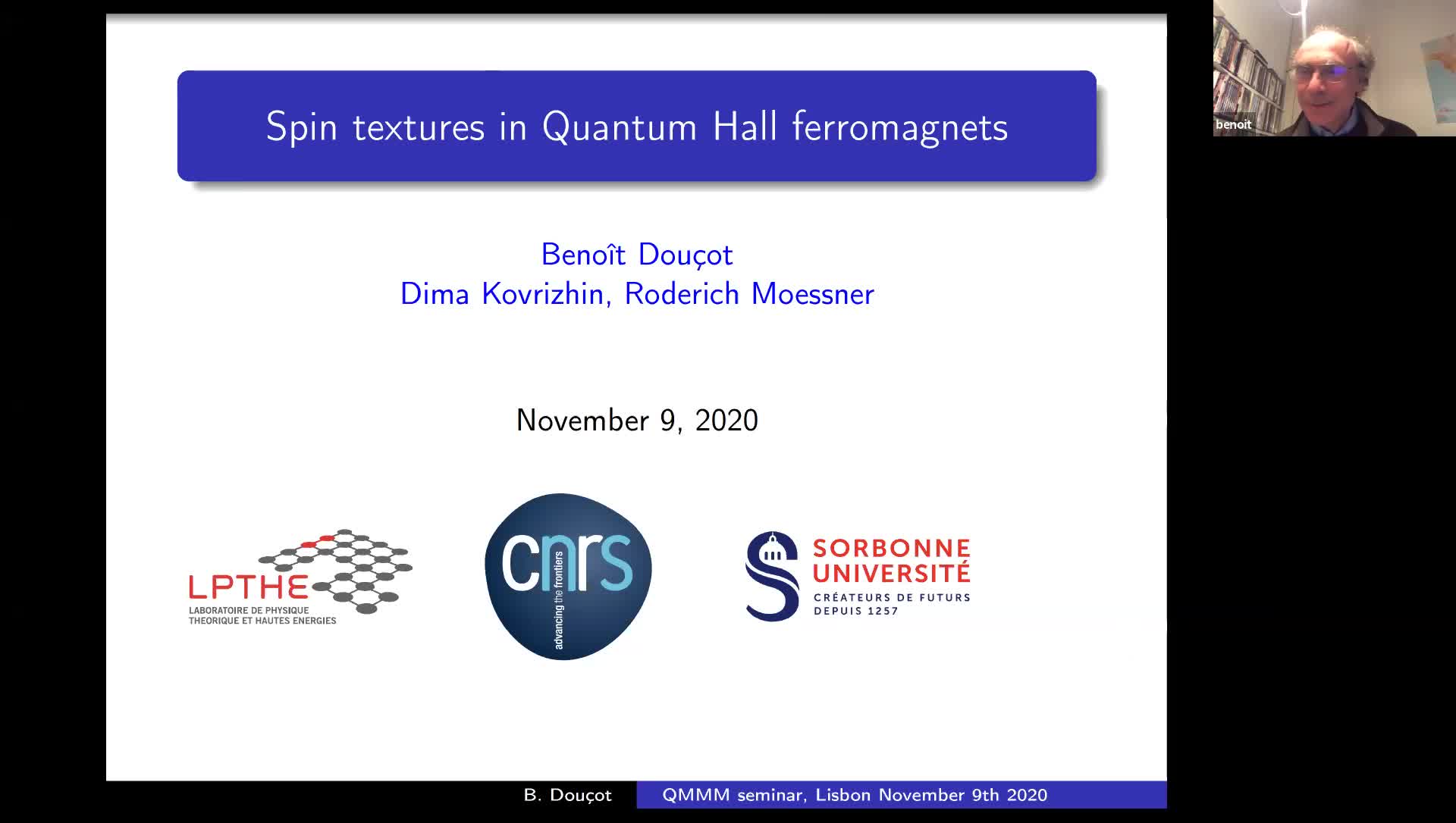 2020.11.09 Spin textures in quantum Hall ferromagnets