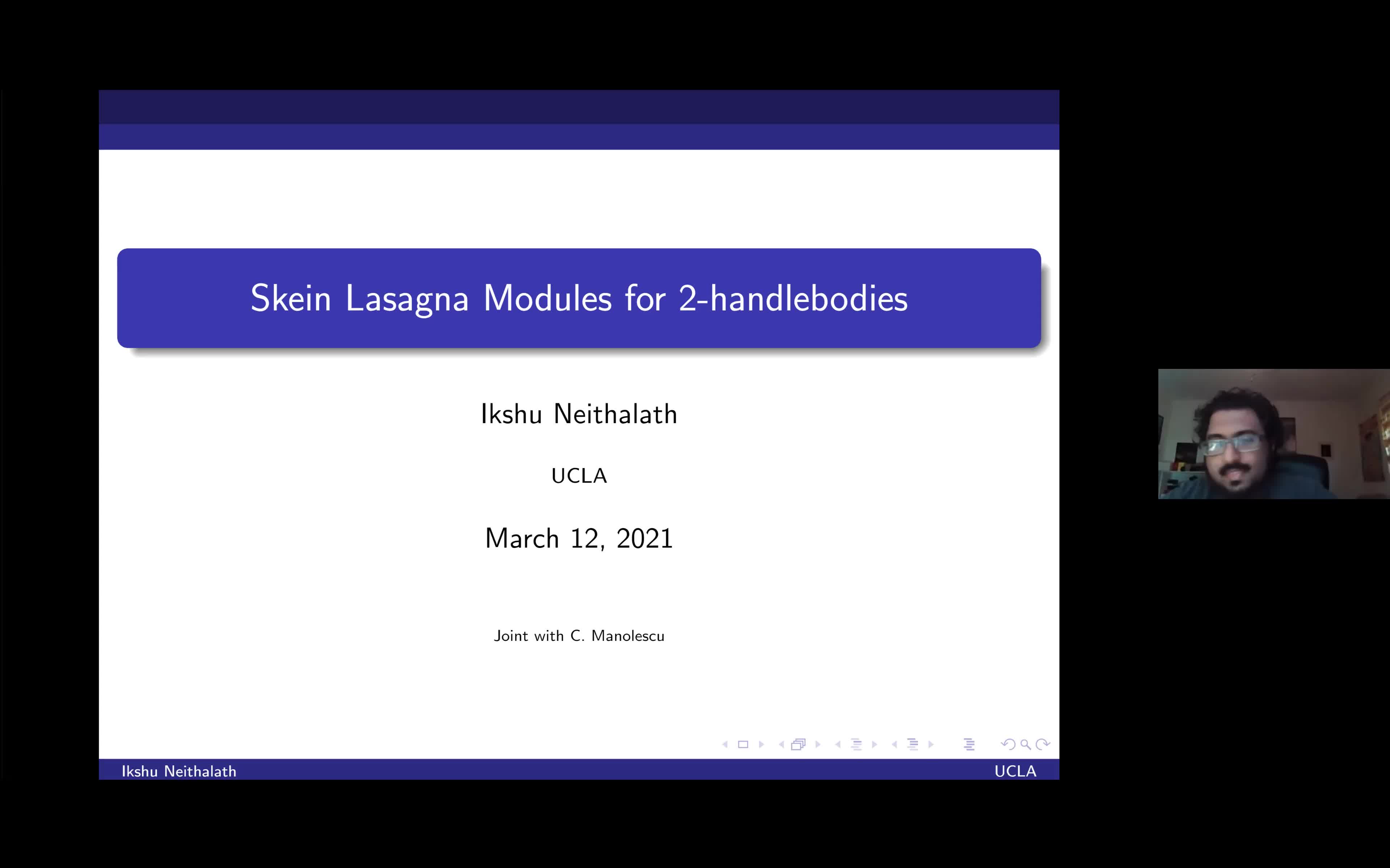  2021.03.12 Skein Lasagna modules of 2-handlebodies