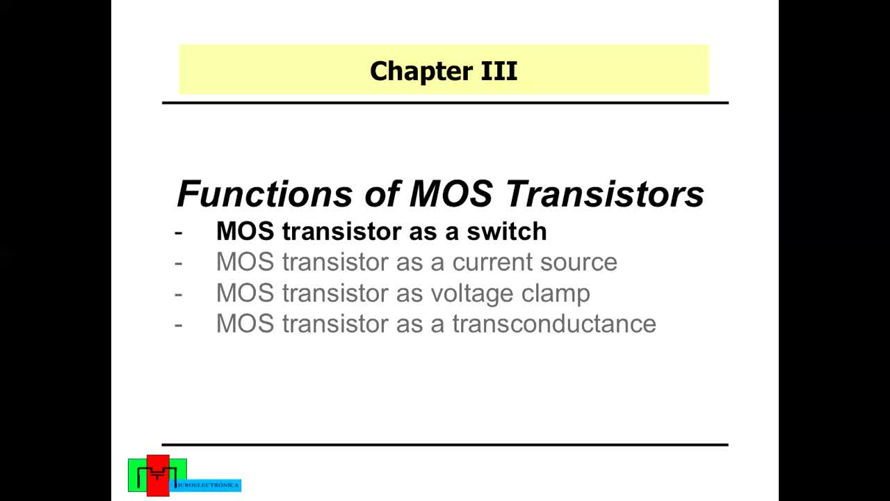 Functions of MOS: switch