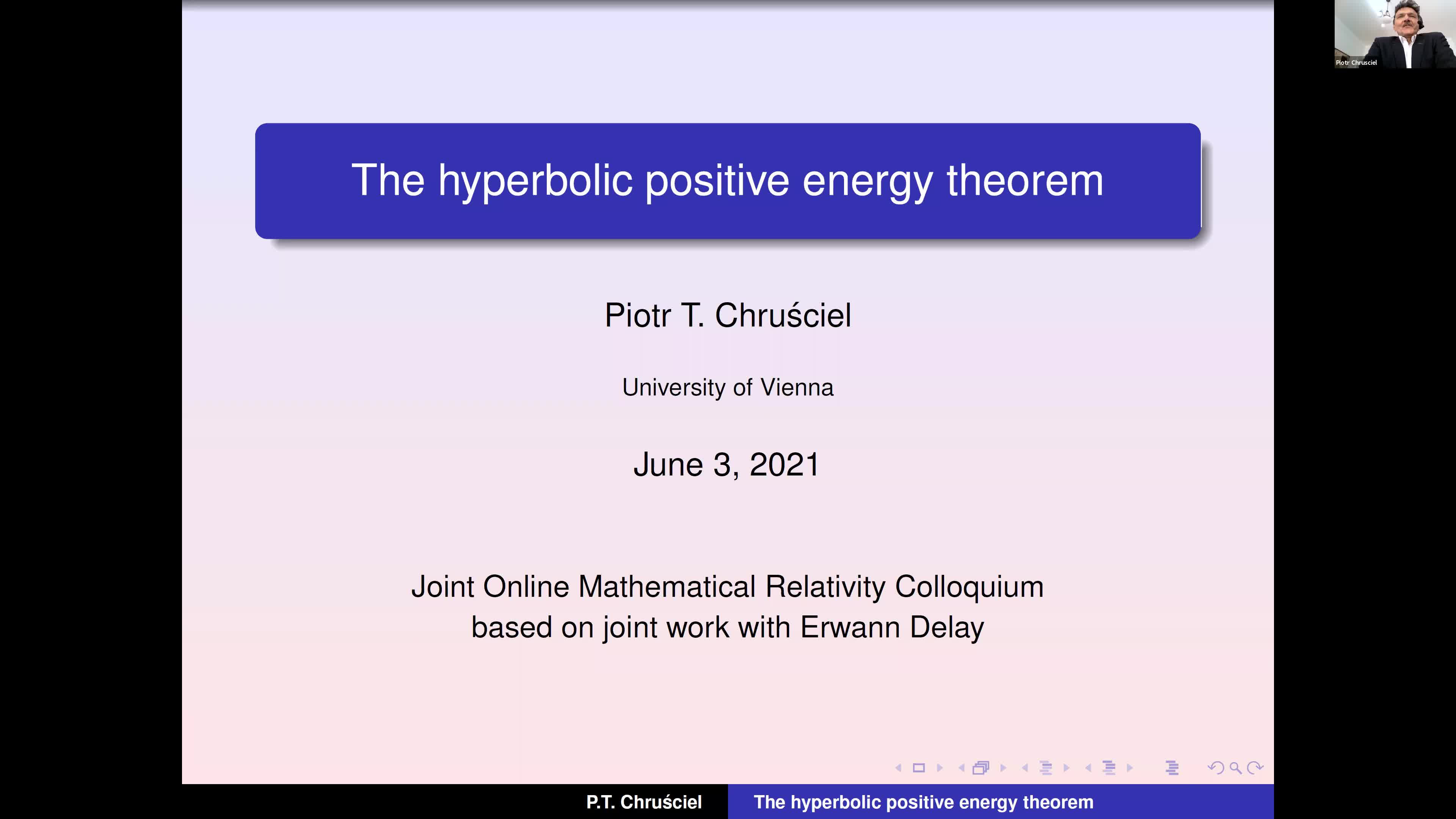  2021.06.03 The hyperbolic positive energy theorem