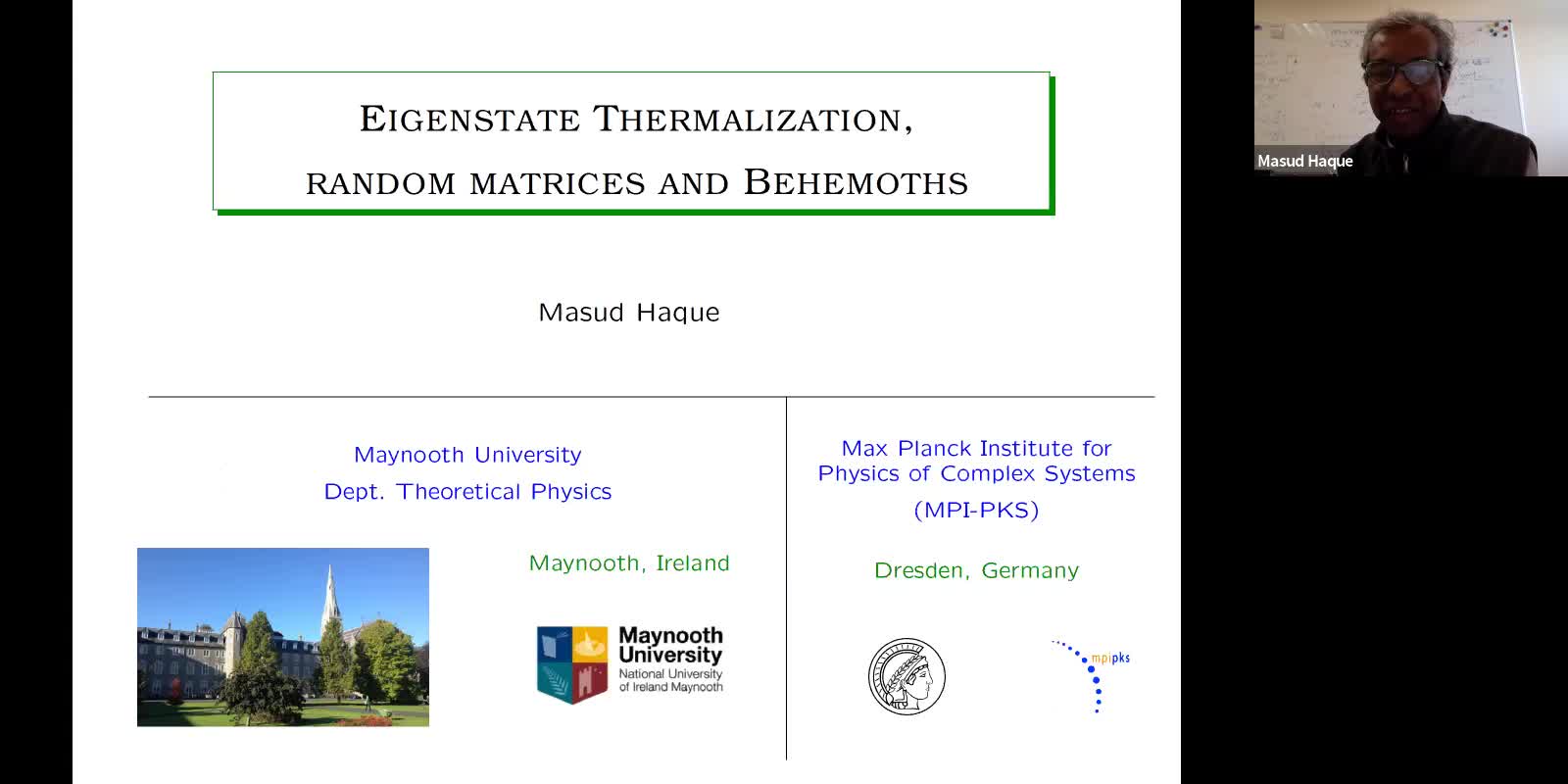 2020.10.12 Eigenstate Thermalization, random matrices and (non)local operators in many-body systems
