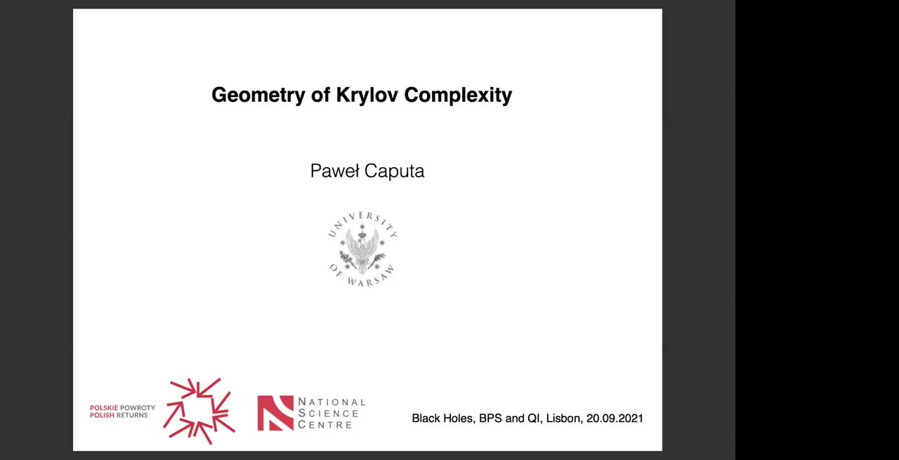 20.09.2021: Geometry of Krylov Complexity