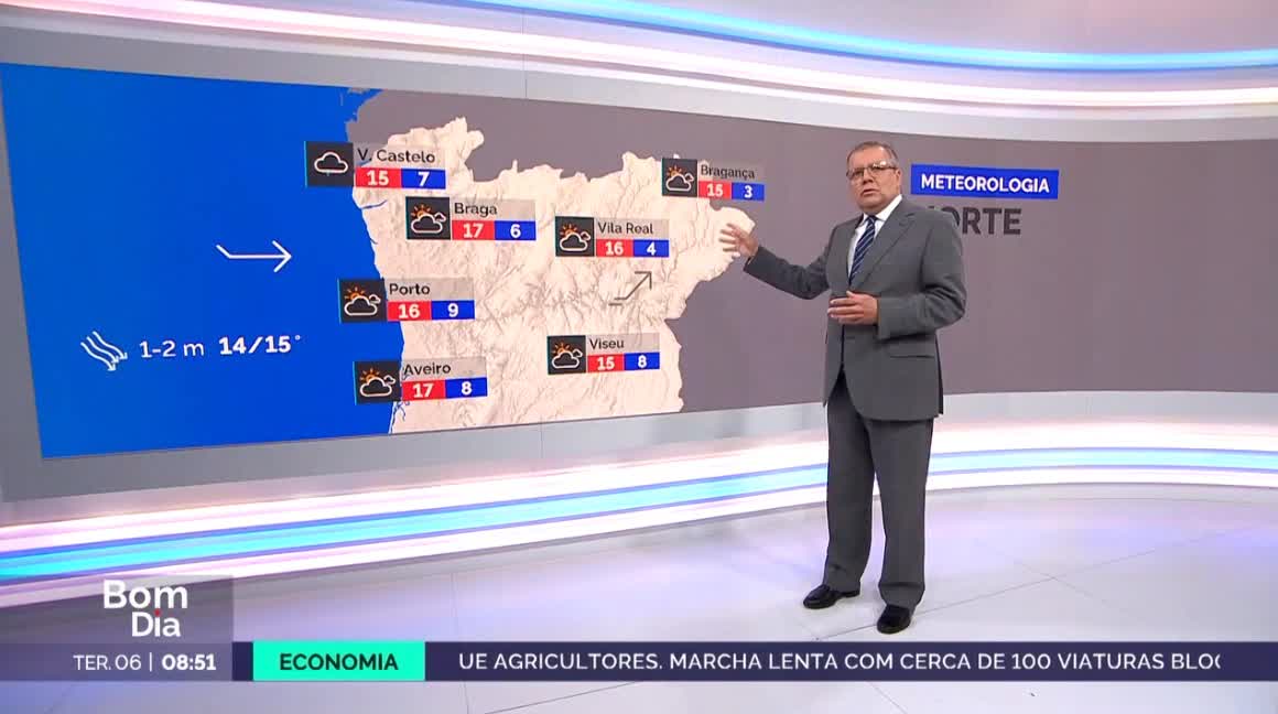  Previsão do estado do tempo, RTP1, 06-02-2024, IPMA. RTP, IPMA